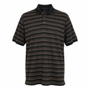 Michael Austin Golf Polo Shirt Men's Size Large Short Sleeves Black Brown